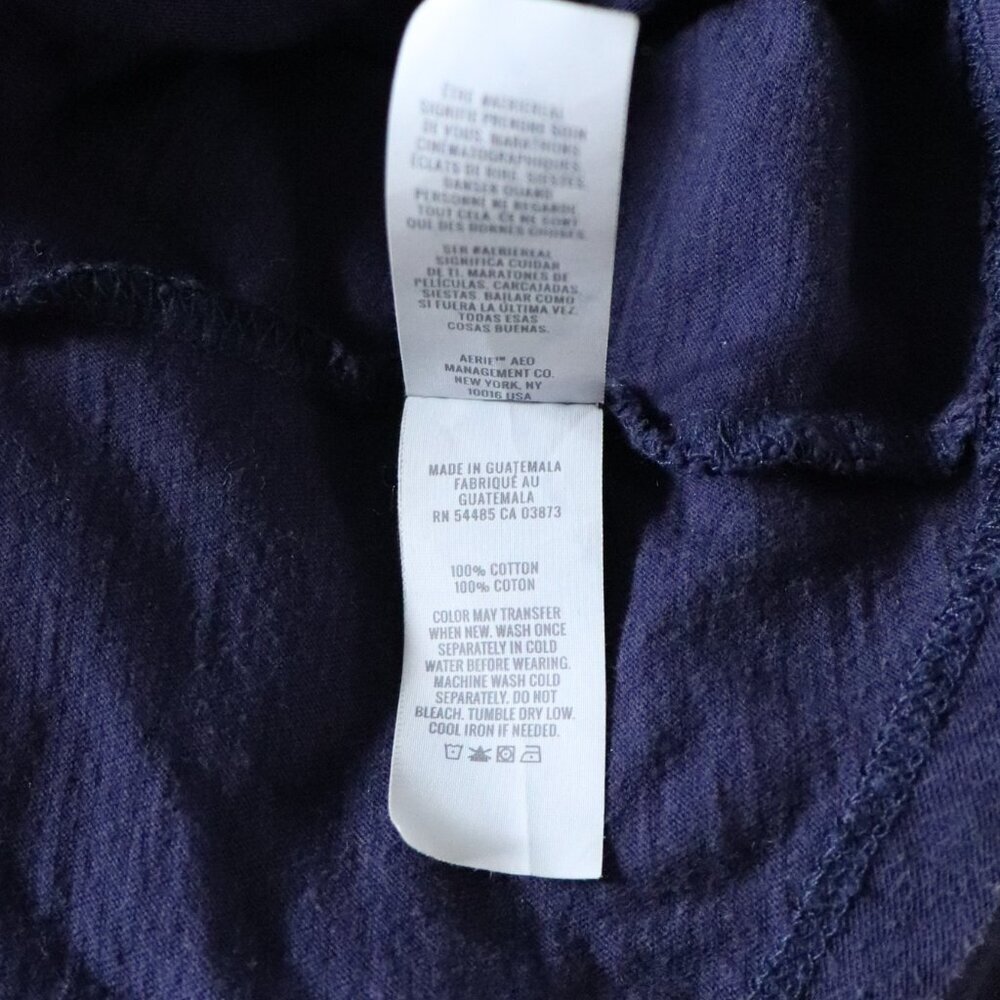 Aerie Women's Blue XS Slouchy‎ Oversized Lightweight Cotton Relaxed T-Shirt Top - Picture 11 of 12